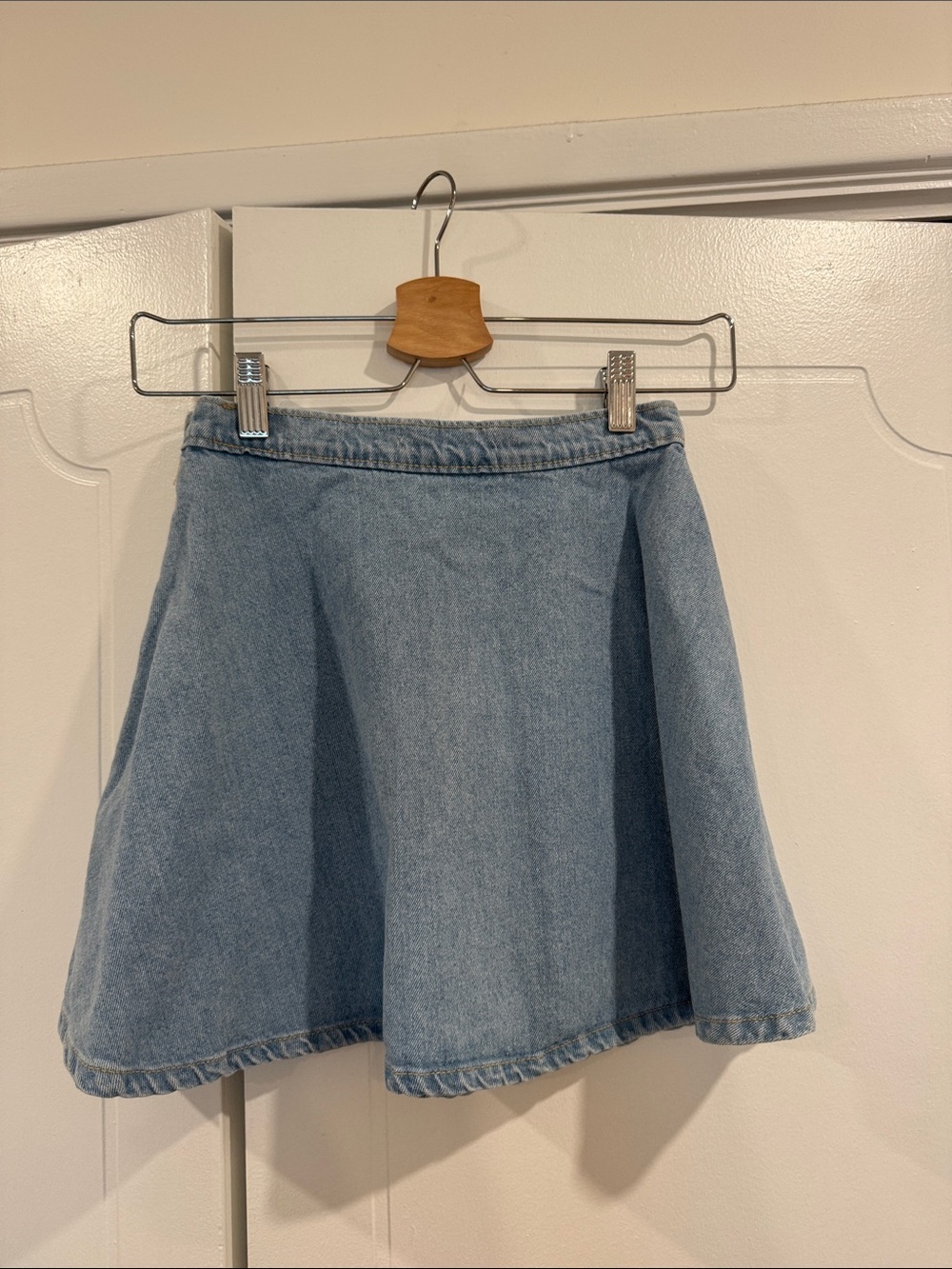 American Apparel Light Blue Denim Skater Skirt